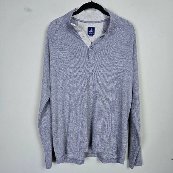 Johnnie O Mens Whaling Henley Golf Pullover Shirt Sz Large Knit Snap Neck Preppy - Picture 1 of 7